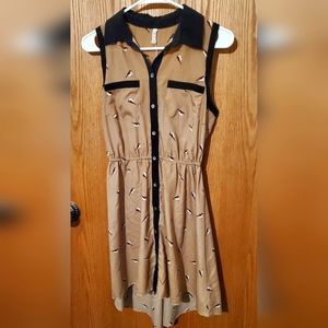 Brown dress with birds